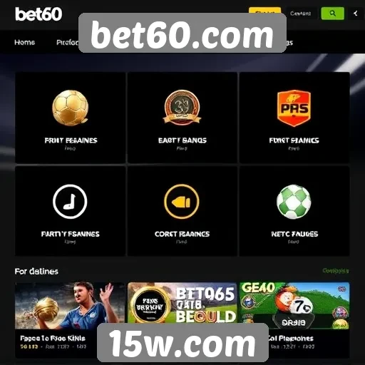 Funcionalidades do site de jogos bet60.com